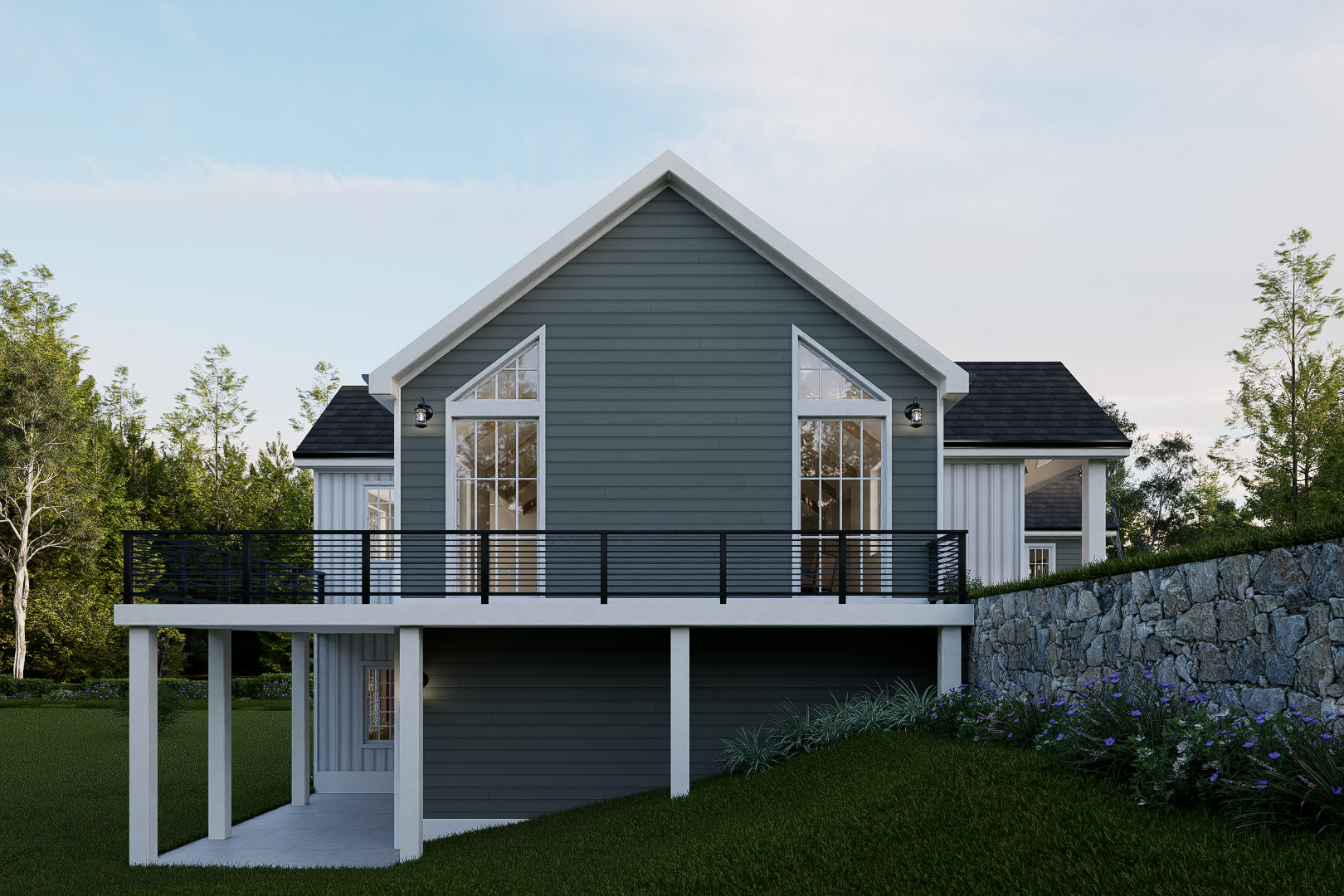 Rear gable and deck